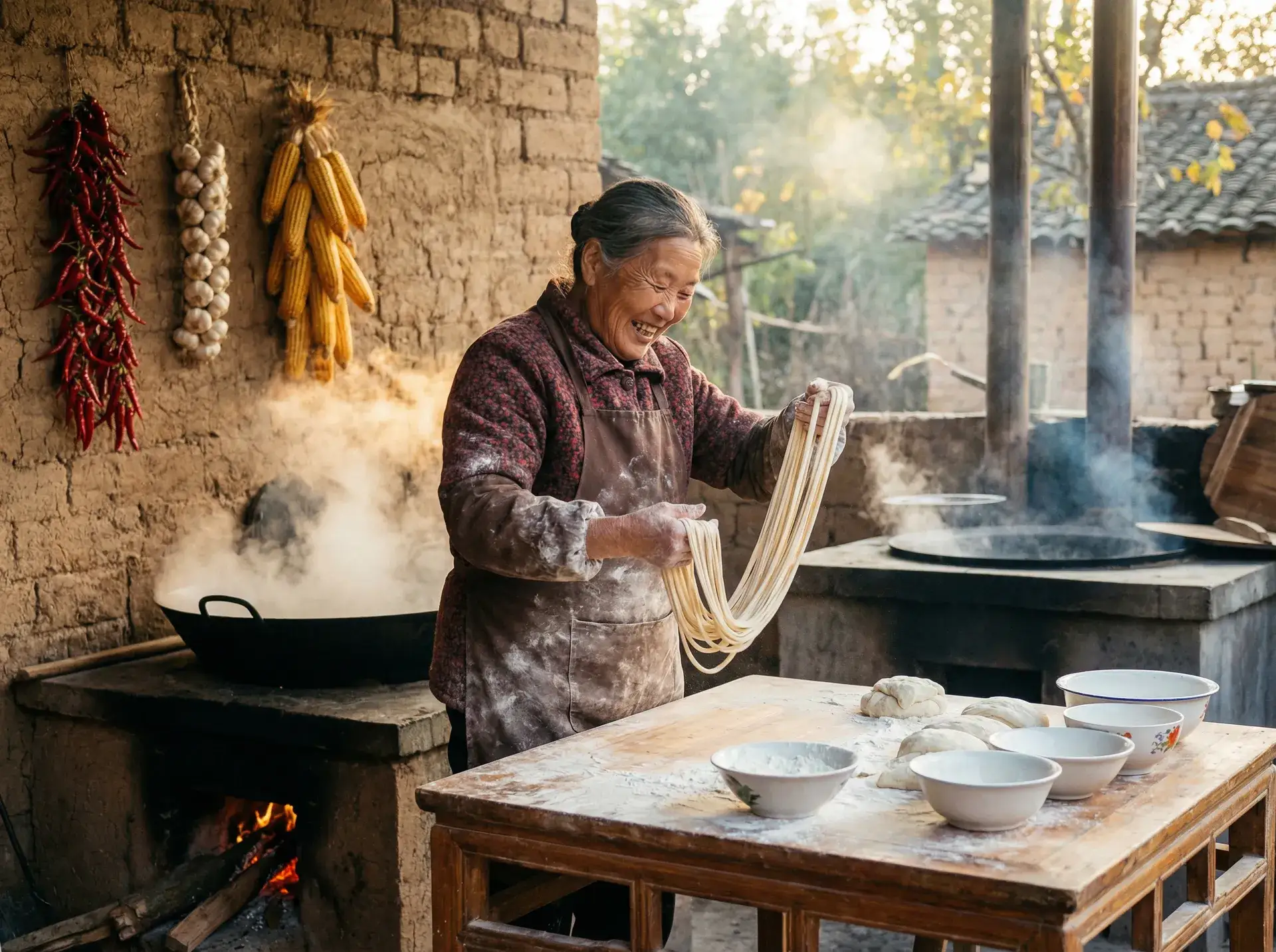 农家大嫂手擀面 - 性奴俱乐部残忍调教 乡村美食